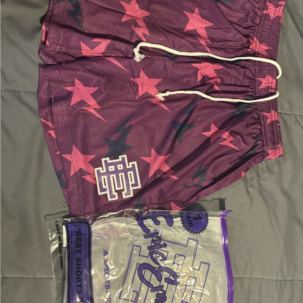 Eric Emanuel Kids Shorts in Purple and Pink Star Pattern